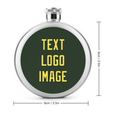 Custom Dark Green Light Yellow Hip Flask