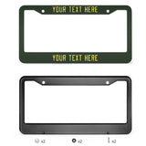 Custom Dark Green Light Yellow License Plate Frame