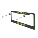 Custom Dark Green Light Yellow License Plate Frame