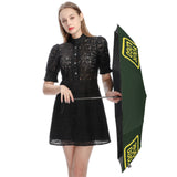 Custom Dark Green Light Yellow Automatic Umbrella