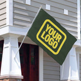 Custom Dark Green Light Yellow Flag