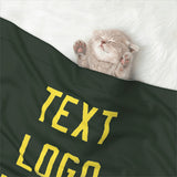 Custom Dark Green Light Yellow Pet Blanket