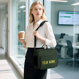 Custom Dark Green Light Yellow Lunch Bag