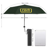 Custom Dark Green Light Yellow Automatic Umbrella