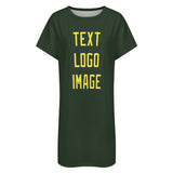 Custom Dark Green Light Yellow Nachthemd