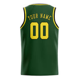 Custom Dark Green & Light Yellow Colors Design Sports Basketball Jersey