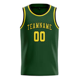 Custom Dark Green & Light Yellow Colors Design Sports Basketball Jersey