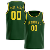 Custom Dark Green & Light Yellow Colors Design Sports Basketball Jersey