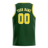 Custom Dark Green & Light Yellow Colors Design Sports Basketball Jersey