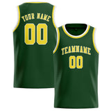 Custom Dark Green & Light Yellow Colors Design Sports Basketball Jersey