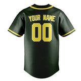 Custom Dark Green & Light Yellow Colors Design Sports Baseball Jersey