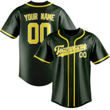 Custom Dark Green & Light Yellow Colors Design Sports Baseball Jersey