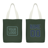 Custom Dark Green Blue Canvas Tote Bag