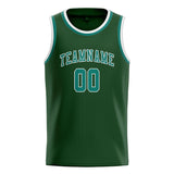 Custom Dark Green & Blue Green Colors Design Sports Basketball Jersey