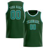 Custom Dark Green & Blue Green Colors Design Sports Basketball Jersey