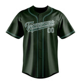 Custom Dark Green & Blue Green Colors Design Sports Baseball Jersey