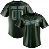 Custom Dark Green & Blue Green Colors Design Sports Baseball Jersey