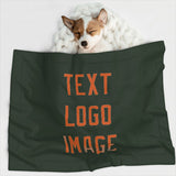 Custom Dark Green Orange Pet Blanket