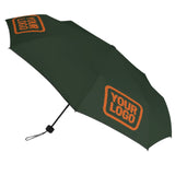 Custom Dark Green Orange Automatic Umbrella