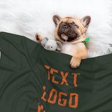 Custom Dark Green Orange Pet Blanket