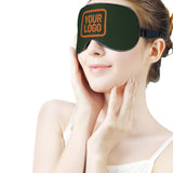 Custom Dark Green Orange Sleep Mask