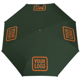 Custom Dark Green Orange Automatic Umbrella