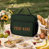 Custom Dark Green Orange Lunch Bag