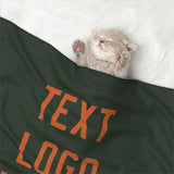 Custom Dark Green Orange Pet Blanket