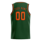 Custom Dark Green & Orange Colors Design Sports Basketball Jersey