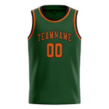 Custom Dark Green & Orange Colors Design Sports Basketball Jersey