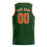Custom Dark Green & Orange Colors Design Sports Basketball Jersey