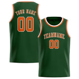 Custom Dark Green & Orange Colors Design Sports Basketball Jersey