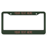 Custom Dark Green Copper Rose License Plate Frame