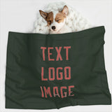 Custom Dark Green Copper Rose Pet Blanket