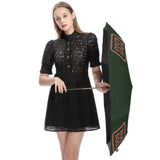 Custom Dark Green Copper Rose Automatic Umbrella