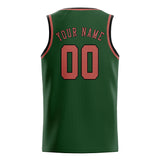 Custom Dark Green & Copper Rose Colors Design Sports Basketball Jersey