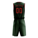 Custom Dark Green Copper Rose Basketball Set