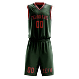 Custom Dark Green Copper Rose Basketball Set