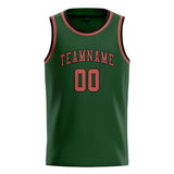 Custom Dark Green & Copper Rose Colors Design Sports Basketball Jersey