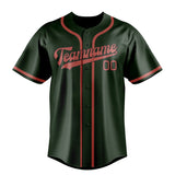 Custom Dark Green & Copper Rose Colors Design Sports Baseball Jersey