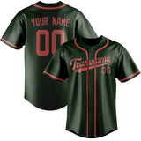 Custom Dark Green & Copper Rose Colors Design Sports Baseball Jersey
