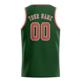 Custom Dark Green & Copper Rose Colors Design Sports Basketball Jersey