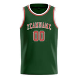 Custom Dark Green & Copper Rose Colors Design Sports Basketball Jersey