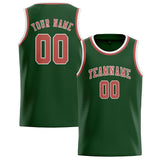 Custom Dark Green & Copper Rose Colors Design Sports Basketball Jersey