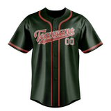 Custom Dark Green & Copper Rose Colors Design Sports Baseball Jersey