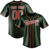 Custom Dark Green & Copper Rose Colors Design Sports Baseball Jersey