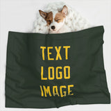 Custom Dark Green Gold Pet Blanket