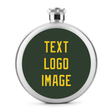 Custom Dark Green Gold Hip Flask