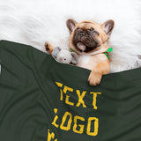 Custom Dark Green Gold Pet Blanket