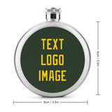 Custom Dark Green Gold Hip Flask